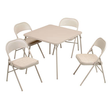 Card table with cheap chairs